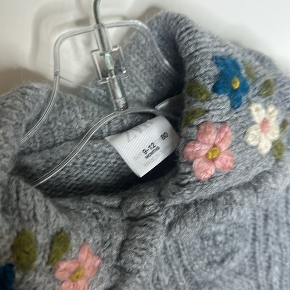 Zara Baby Girls chunky knit sweater with embroidery 9-12m - Picture 3 of 3